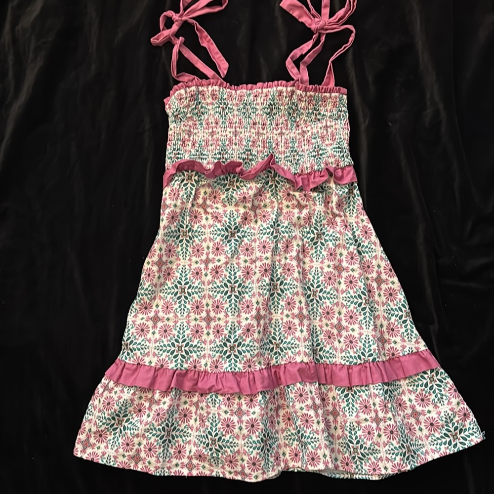 Anthropologie Joy Smocked Ruffle Trim Dress - Picture 2 of 6
